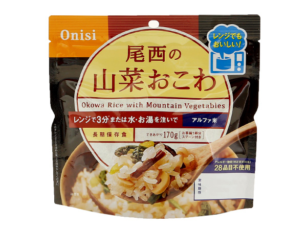 <span>80g尾西のレンジ+(プラス) <br>山菜おこわ